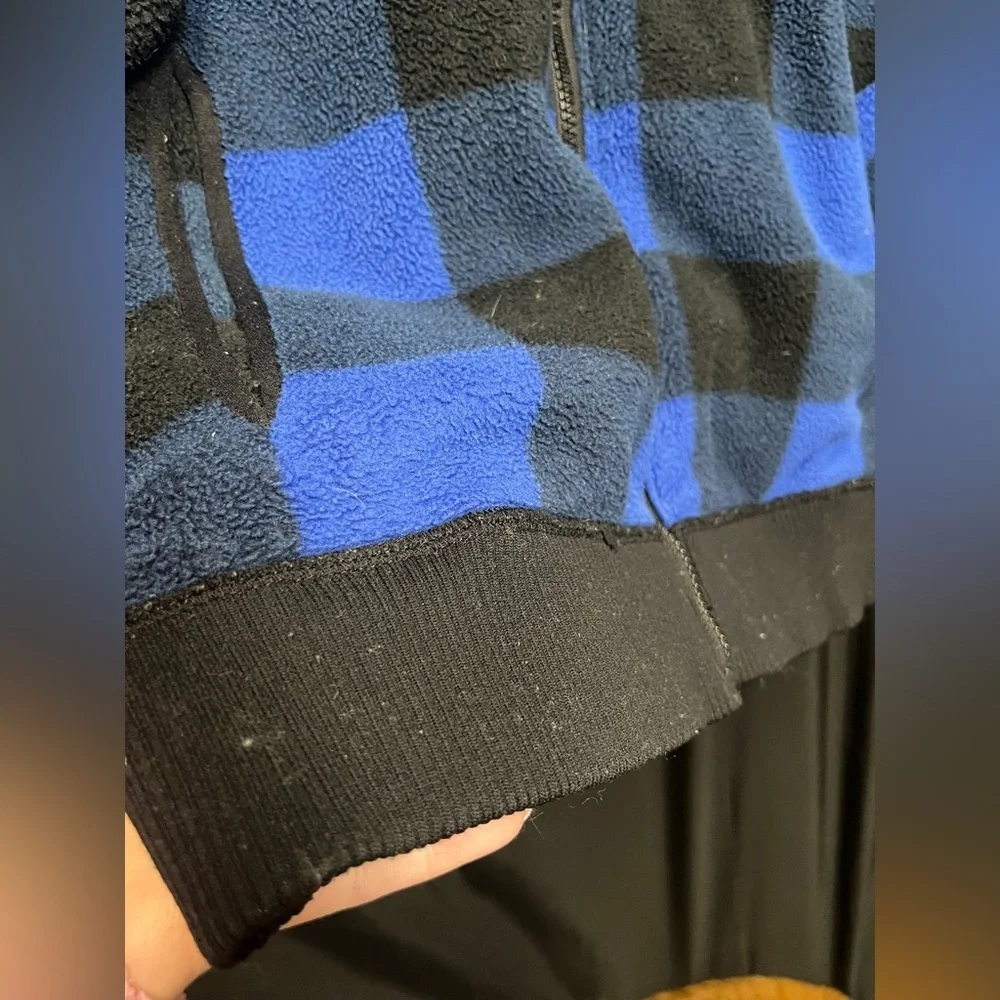 Abercrombie & Fitch 2016 Collection Blue & Black Buffalo Plaid Full Zip Fleece - Picture 4 of 11